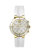 Versus Versace Harbor Heights Stainless Steel & Leather-strap Chronograph Watch