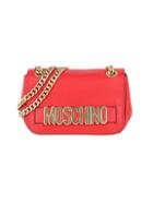 Moschino Logo Chain-strap Leather Shoulder Bag