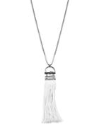 Punch Faux Leather Tassel Trimmed Pendant Necklace