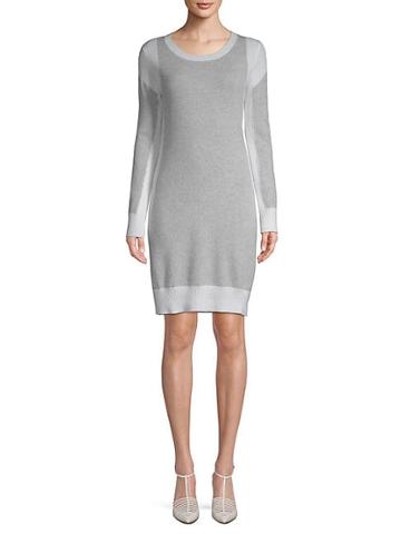 Qi New York Cashmere Ribbed Sweater Dress