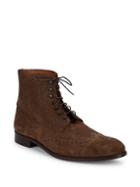 Saks Fifth Avenue Made In Italy Wingtip Suede Brogue Boots