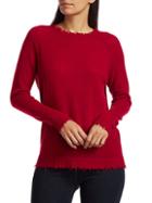 Minnie Rose Distressed Cashmere Knit Sweater