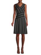 Donna Karan Striped V-neck Dress
