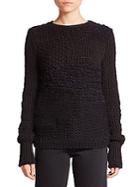 Helmut Lang Alpaca & Wool Patchwork Knit Sweater