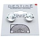 Crystallite Destine Clear Diamond Cut Earrings 10mm