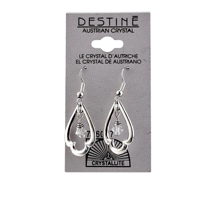 Crystallite Destine Trefoil Dangle Earrings