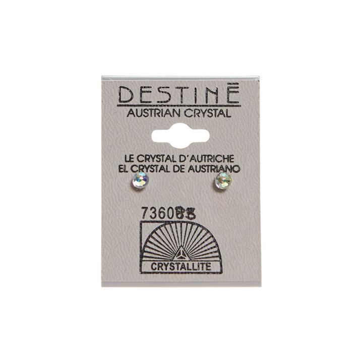 Crystallite Destine Aurora Borealis Faceted Ball Earring