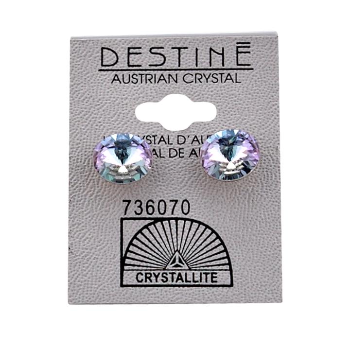 Crystallite Destine Violet Rivoli Earrings 11mm