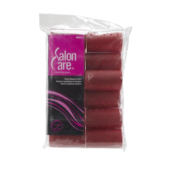 Salon Care Magnetic Rollers Long Red