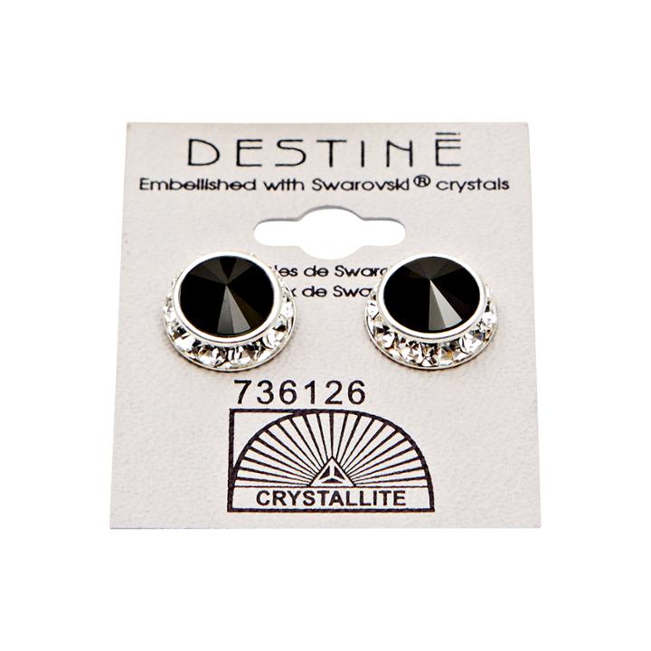 Crystallite Destine Rivoli Earrings Jet