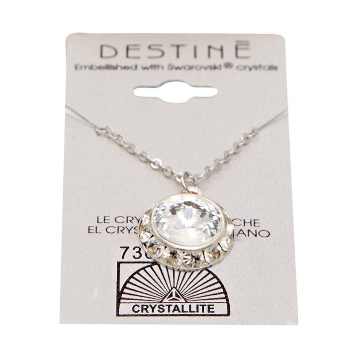 Crystallite Destine Clear Rhinestone Rivoli Pendant