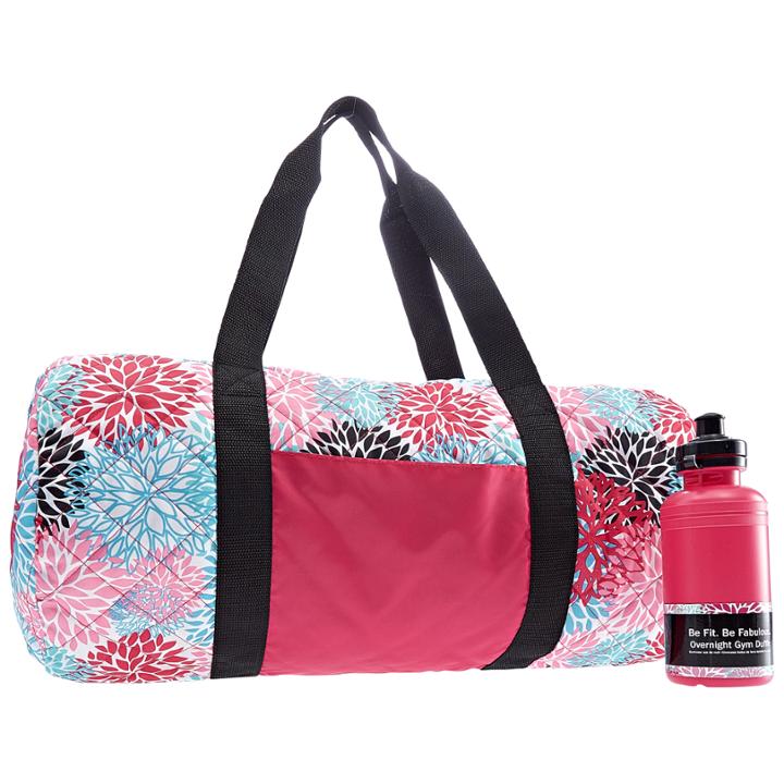 Sally Be Fit. Be Fabulous. Pattern Overnight Gym Duffle Bag