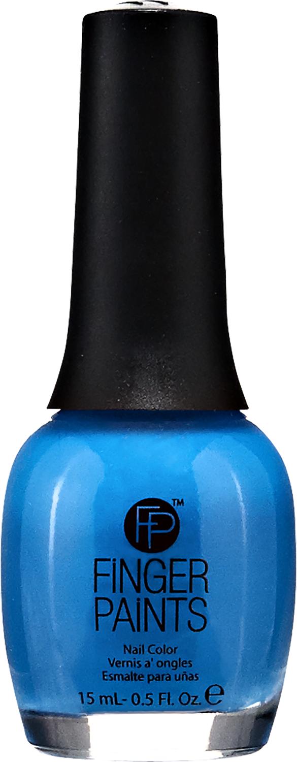 Fingerpaints Nail Color Inkblot Blue Neon