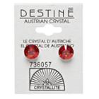 Crystallite Destine Siam Red Diamond Cut Earrings 8mm