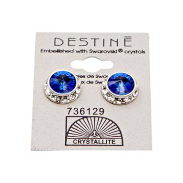 Crystallite Destine Rivoli Earrings Sapphire