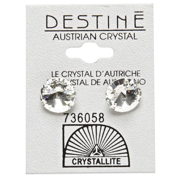 Crystallite Destine Clear Rivoli Earrings 11mm