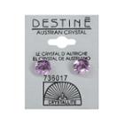 Crystallite Destine Violet Diamond Cut Earrings 8mm