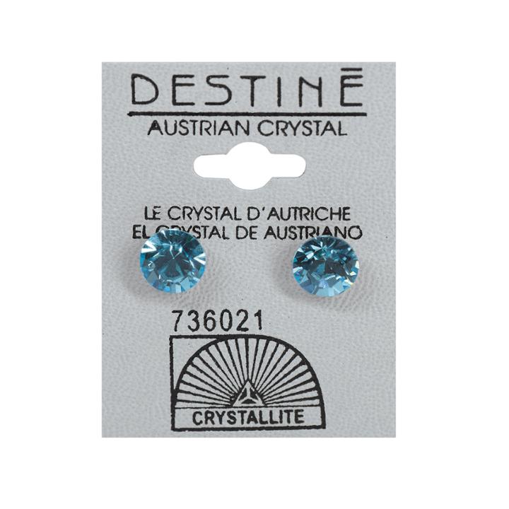 Crystallite Destine Turquoise Diamond Cut Earrings 8mm