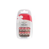 Bella Nails Pink Glitter & White Flower Press On Nails