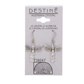 Crystallite Destine Dragonfly Dangle Earrings