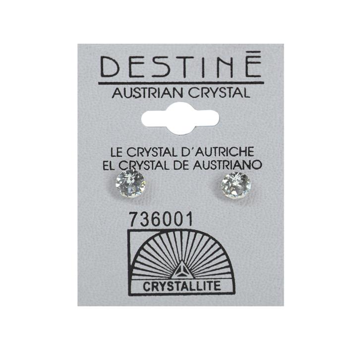 Crystallite Destine Clear Diamond Cut Earrings 5mm