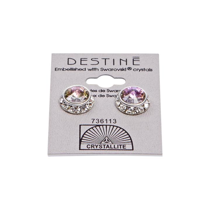 Crystallite Destine Violet Rhinestone Rivoli Earrings 12mm