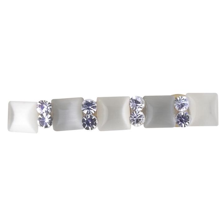 Dcnl Hair Accessories White Stones Rhinestones Barrette