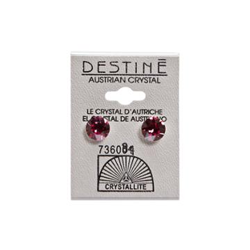 Crystallite Destine Fuschia Diamond Cut Earrings 8mm