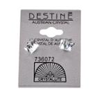 Crystallite Destine Clear Cube Earrings 6mm