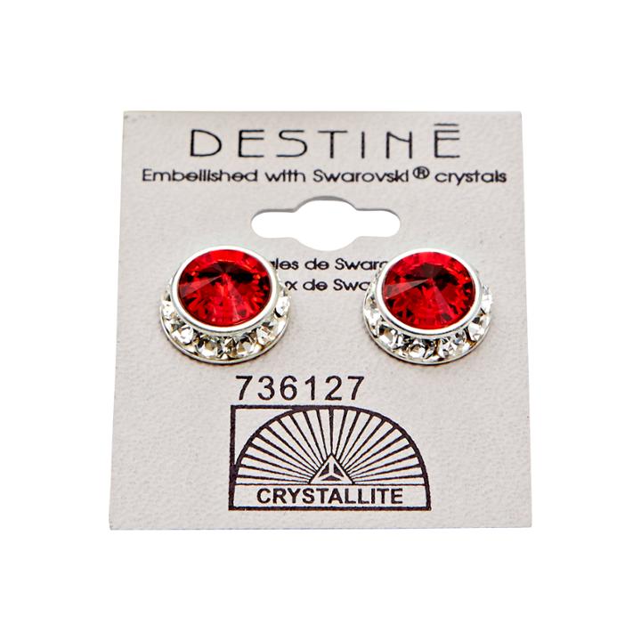 Crystallite Destine Rivoli Earrings Light Siam