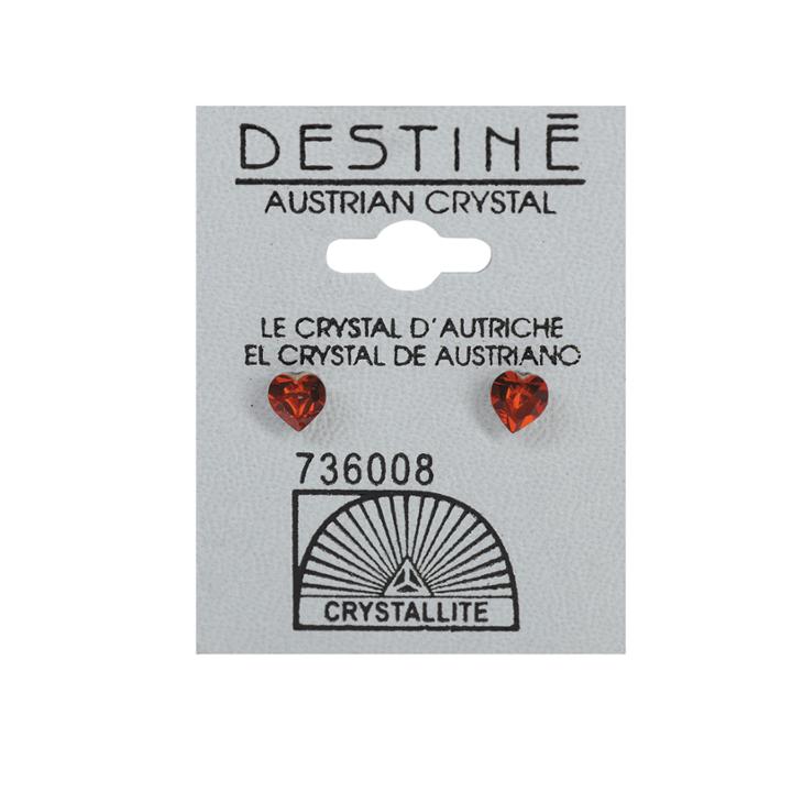 Crystallite Destine Heart-shaped Austrian Crystal Earrings