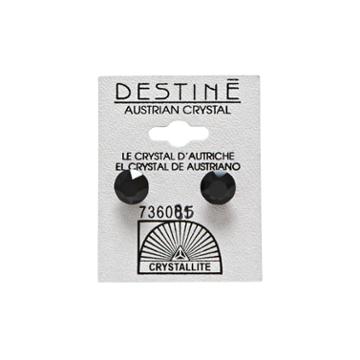 Crystallite Destine Jet Diamond Cut Earrings 8mm