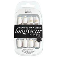 Bella Nails White With Gold Accent Press On Nails
