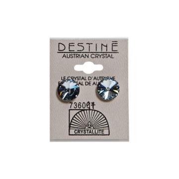 Crystallite Destine Blue Rivoli Earrings 11mm