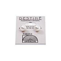 Crystallite Destine White Pearl 8mm Earrings
