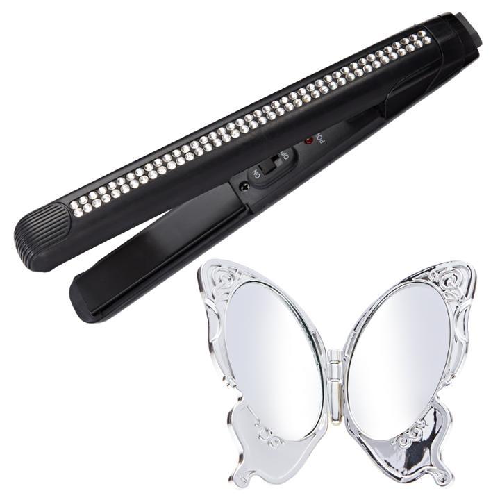 Plugged In Mini Crystal Flat Iron  Gift Set