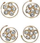 Dcnl Hair Accessories Flower Rhinestone Spinners 4 Count