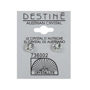 Crystallite Destine Clear Diamond Cut Earrings 6mm