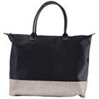 Sally Holiday Hair Care Tote Black Satin With Rose Gold Glitter