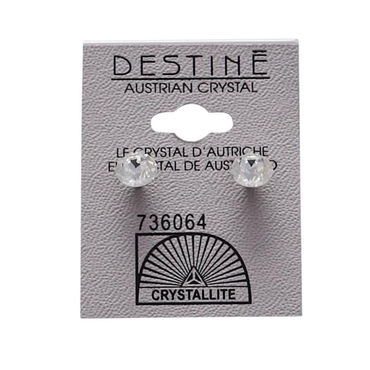 Crystallite Destine Austrian Crystal Diamond Cut Post Earrings