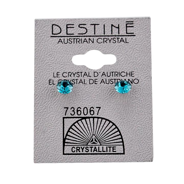Crystallite Destine Blue Zicon Diamond Cut Earrings