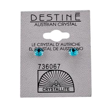 Crystallite Destine Blue Zicon Diamond Cut Earrings