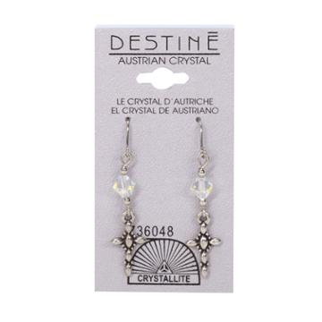 Crystallite Destine Cross Dangle Earrings