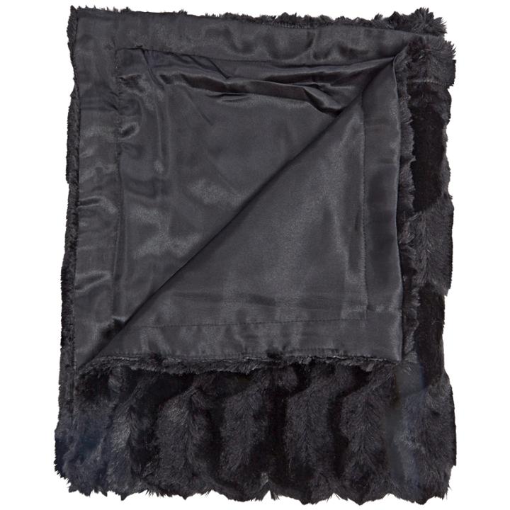 Sally Faux Fur Holiday Blanket Black