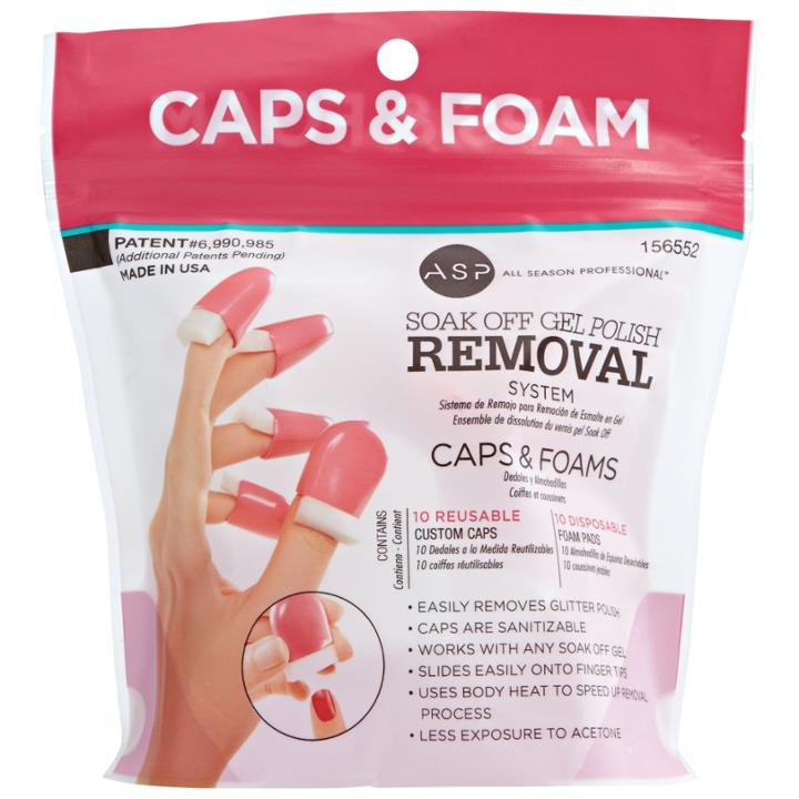 Asp Soak Off Gel Polish Caps & Foam Pads