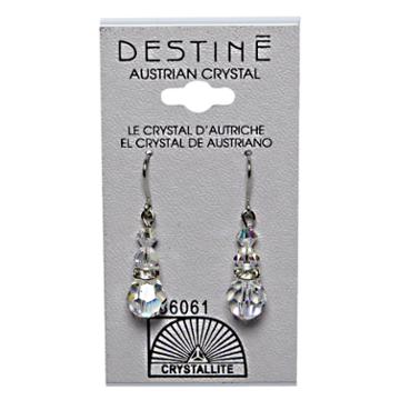 Crystallite Destine Clear Dangle Earrings