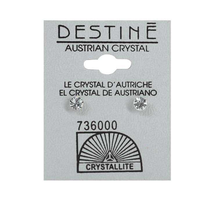 Crystallite Destine Clear Diamond Cut Earrings 4mm