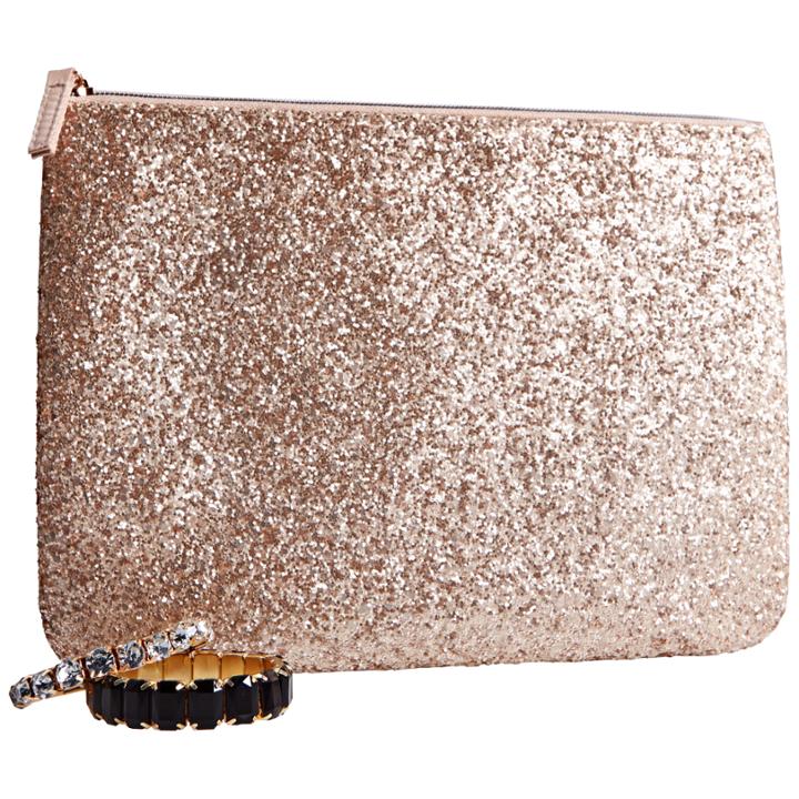 Glitz & Glam Sally Holiday Sparkle Clutch Rose Gold