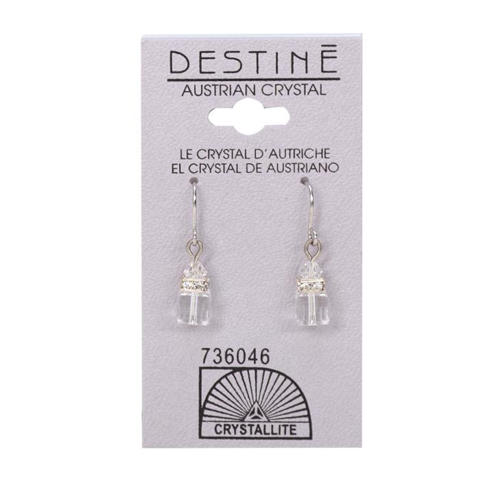 Crystallite Destine Cube Dangle Earrings