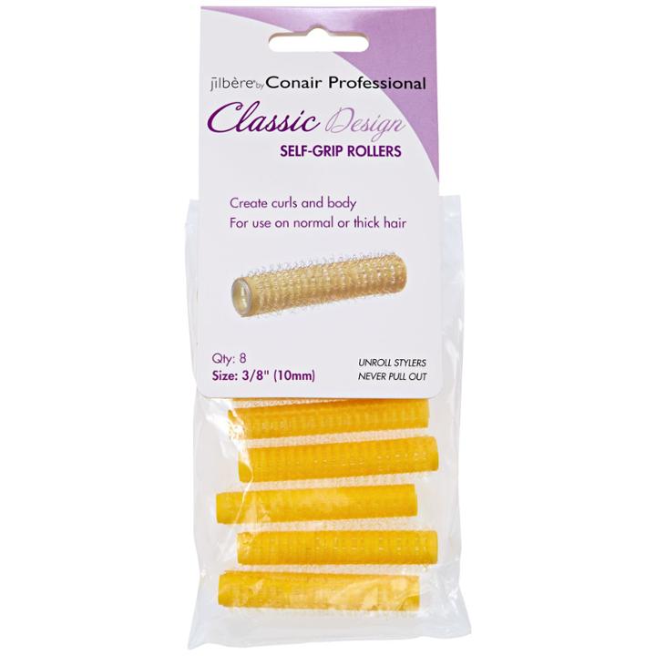 Conair Professional Yellow 3/8 Inch Classic Style Self Grip Rollers 8 Pack
